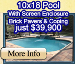 10x18 Pool with screen enclosure just $39,900
